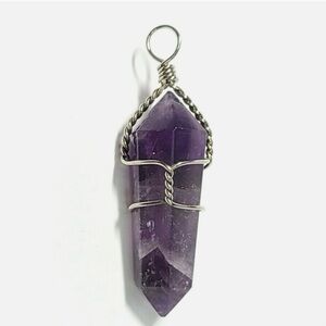 Pair of Purple Amethyst Crystals/Pendants